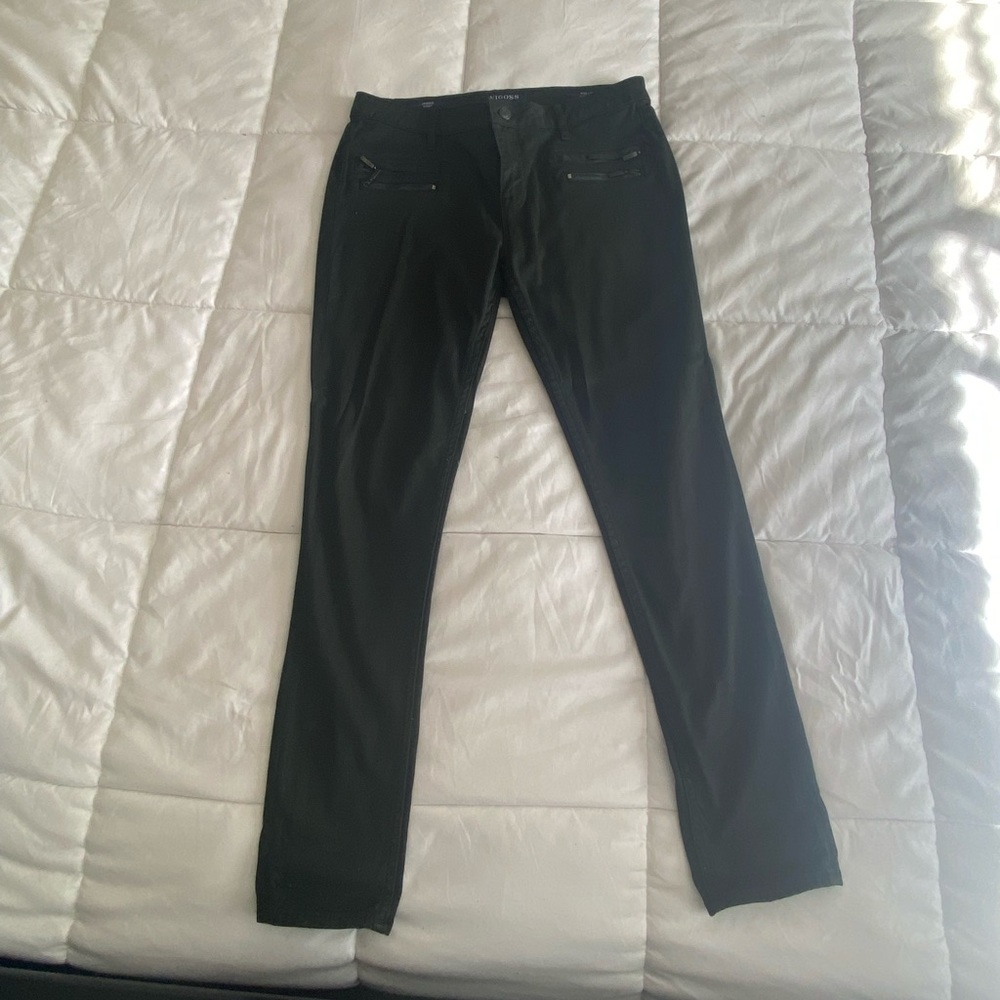 VIGOSS Jagger zipper Skinny jeans- dark green